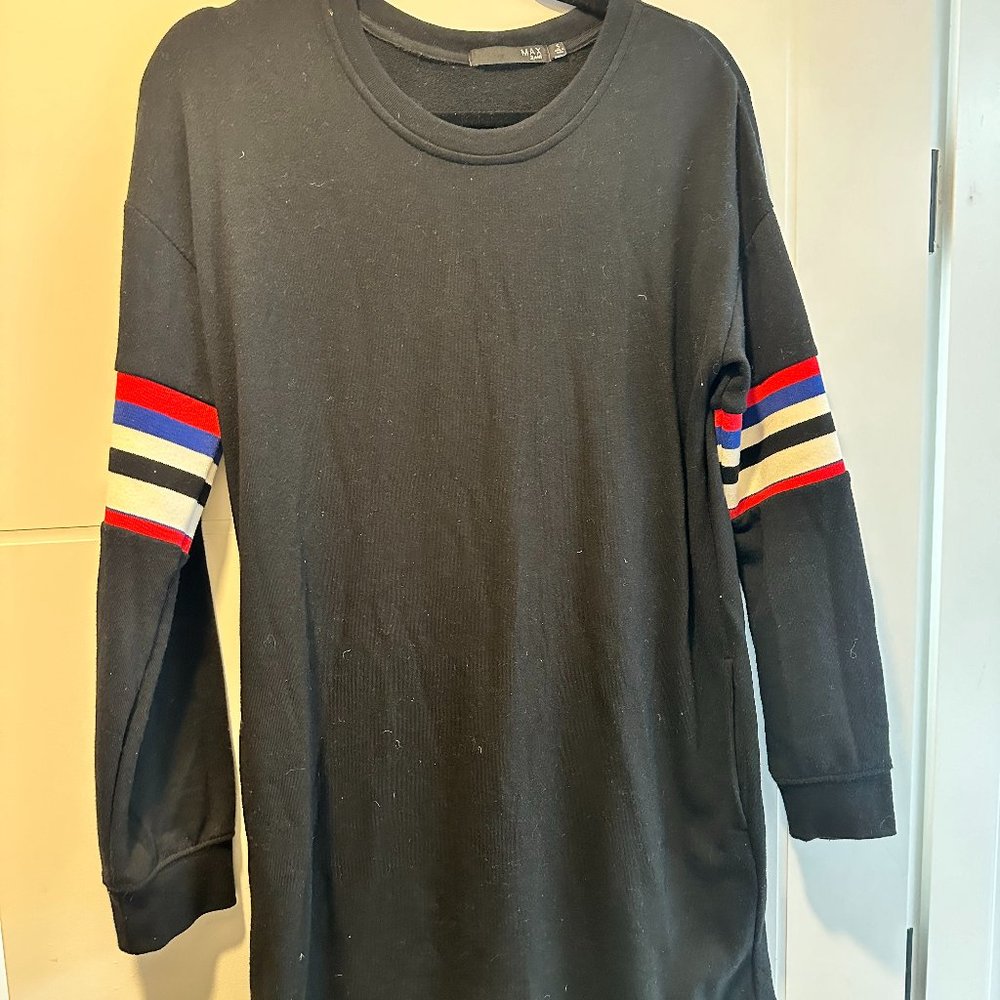 Sweatshirt Material Long Sleeve Dress